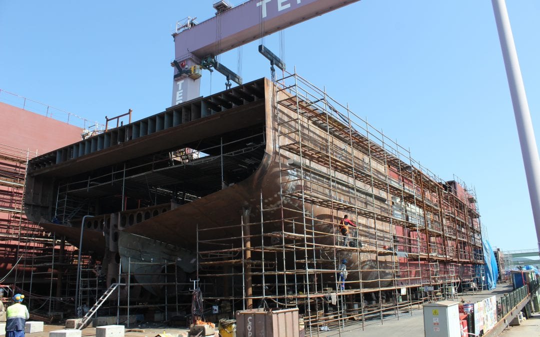 The construction of two live fish carriers continues rapidly in Tersan Shipyard